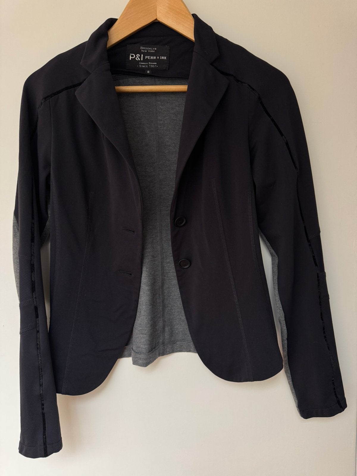 Zwart/grijs dames blazer jasje, Ophalen of Verzenden, Zo goed als nieuw, Maat 38/40 (M), Zwart