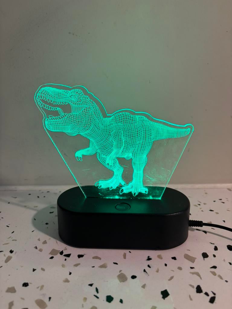 3D LED-lamp T-Rex, Ophalen of Verzenden, Zo goed als nieuw, Minder dan 50 cm