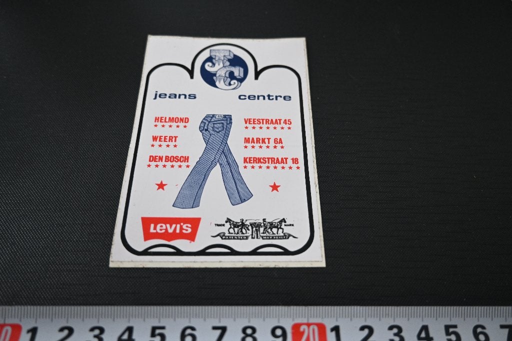 sticker LEVI'S Jeans Centre Helmond Weert Den Bosch, Verzamelen, Stickers, Ophalen of Verzenden, Zo goed als nieuw