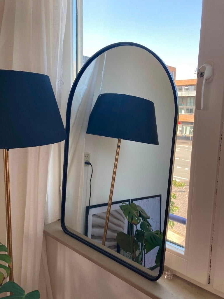Mirror, Ophalen of Verzenden, Zo goed als nieuw, Minder dan 100 cm, Ovaal