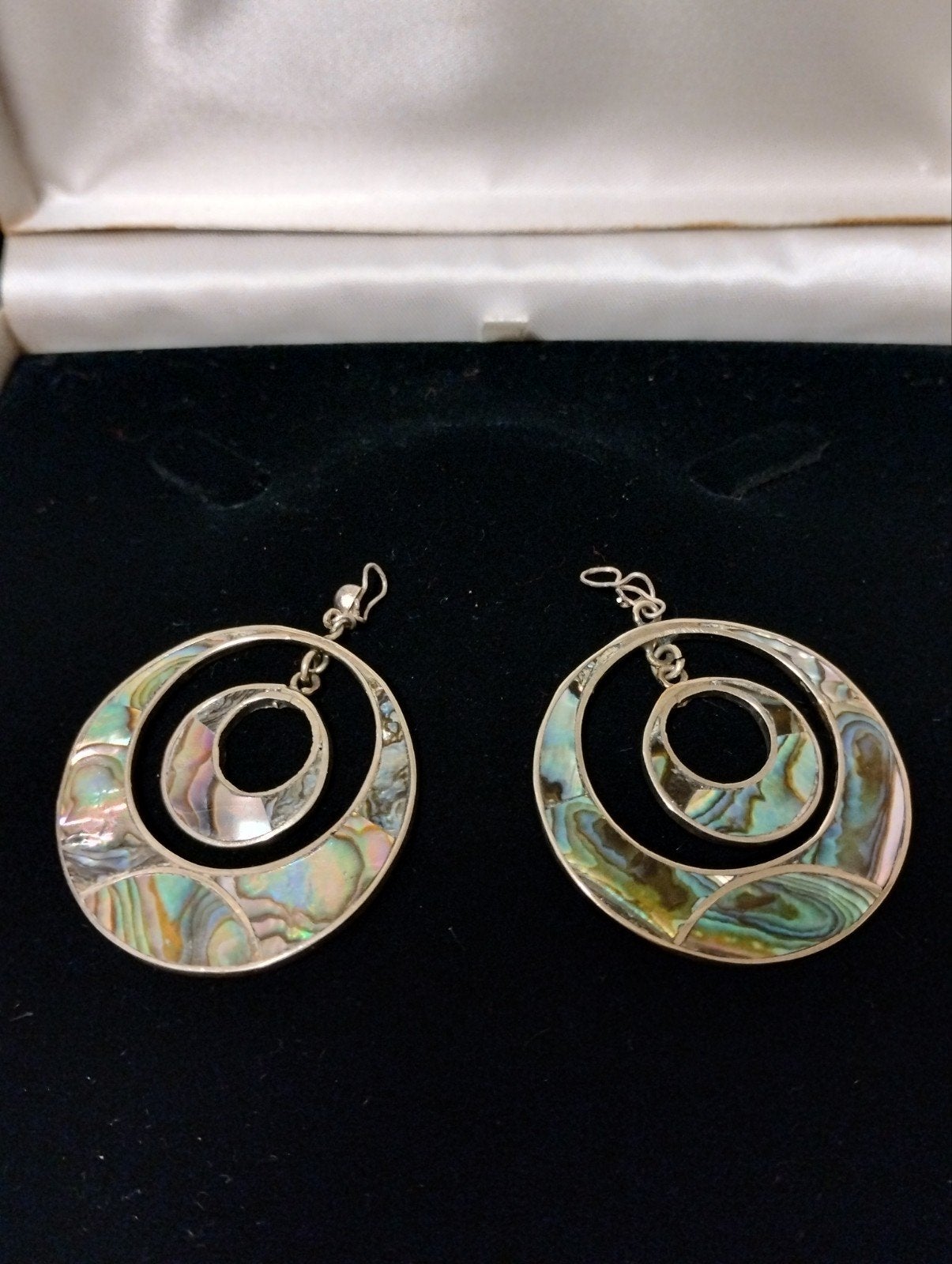 Vintage jaren vijftig Taxco sterling zilveren oorbellen, Ophalen of Verzenden, Zilver, Zilver