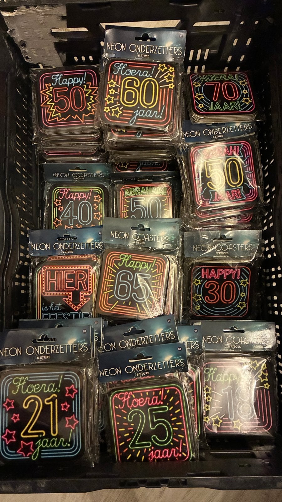 85 sets neon onderzetters (6 stuks per set), Ophalen of Verzenden, Nieuw