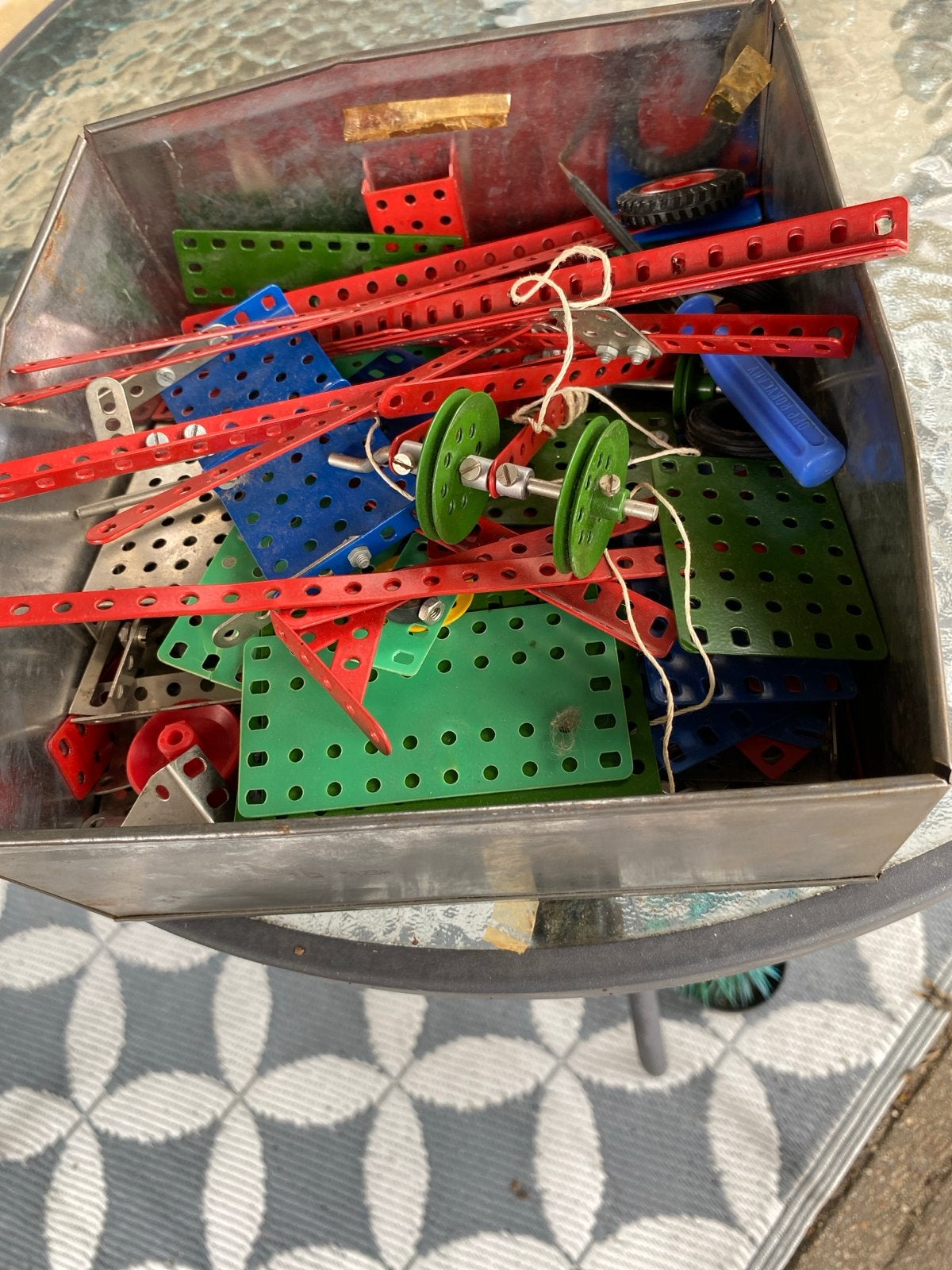 Grote partij Meccano onderdelen - Vintage bouwplezier, Ophalen of Verzenden, Gebruikt, Overige merken