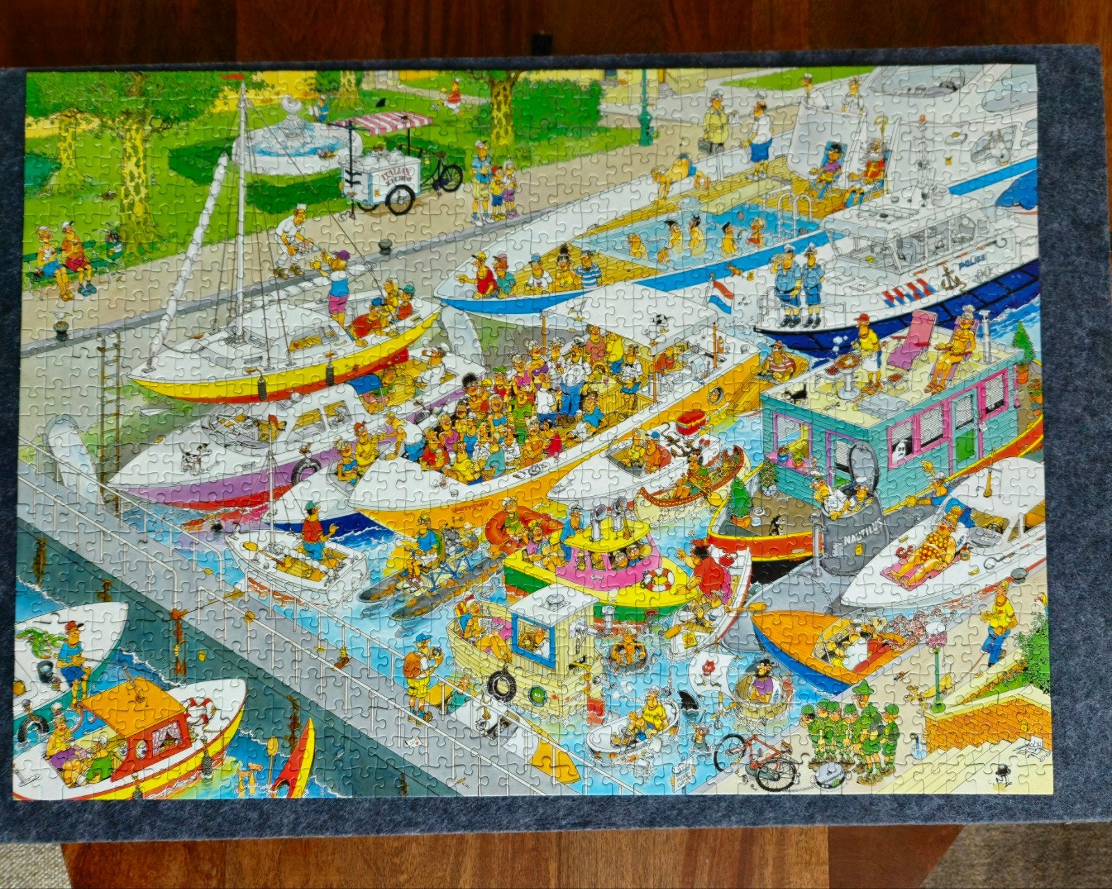 Jan van Haasteren puzzel, De sluizen. 1000 stukjes, Ophalen of Verzenden, 500 t/m 1500 stukjes, Zo goed als nieuw