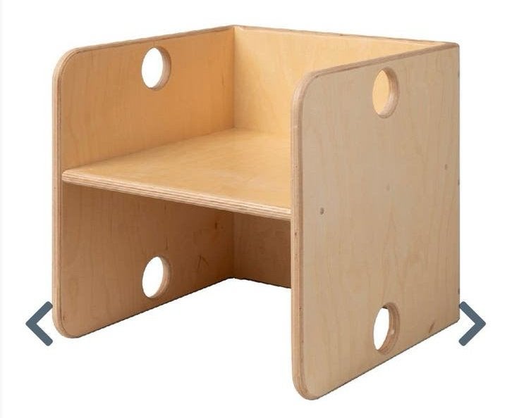 Rolf houten kubus stoeltje/ tafeltje geweldig ontwerp, Ophalen, Gebruikt, Stoel(en)