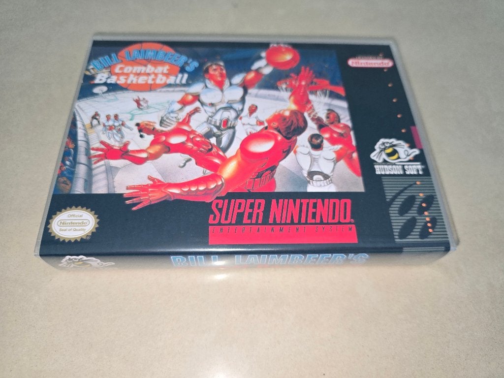 Bill Lambeer's Combat Basketball SNES Game Case, Verzenden, 1 speler, Racen en Vliegen, Zo goed als nieuw
