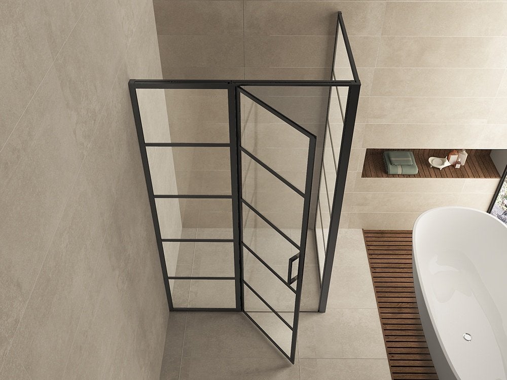 Douchecabine Zwart met Raster Horizon - 80 x 120  200 cm, Ophalen, Wiesbaden, Eendenparkweg 3, Info@douchezaak.nl