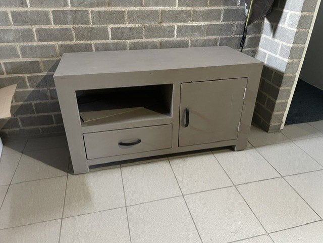 tv kast grijs zwaar hout meubel afmeting 110 * 60 * 45, Huis en Inrichting, Ophalen, 100 tot 150 cm, Eikenhout, Minder dan 100 cm