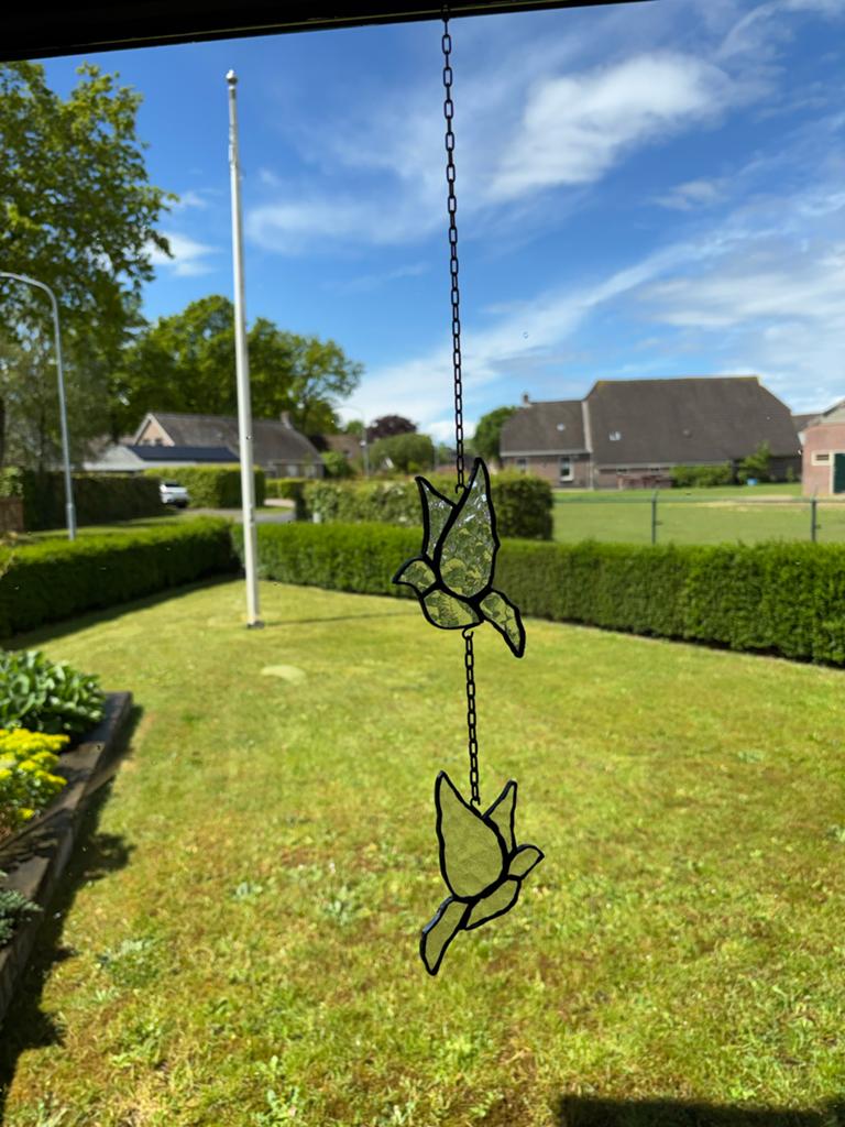 Glazen vogels decoratie voor raam of tuin, Huis en Inrichting, Ophalen, Groen, Overige stijlen, Nieuw