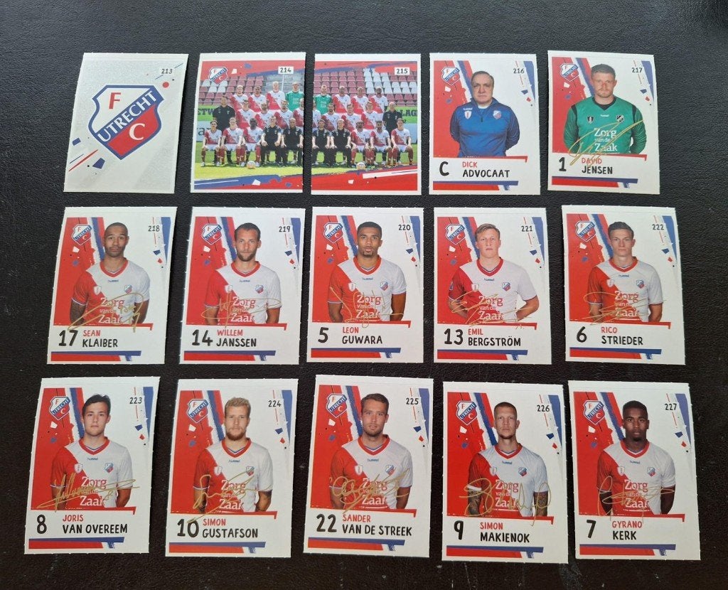 Complete set stickers FC Utrecht 2018-19, Ophalen of Verzenden, Zo goed als nieuw, F.C. Utrecht, Poster, Plaatje of Sticker