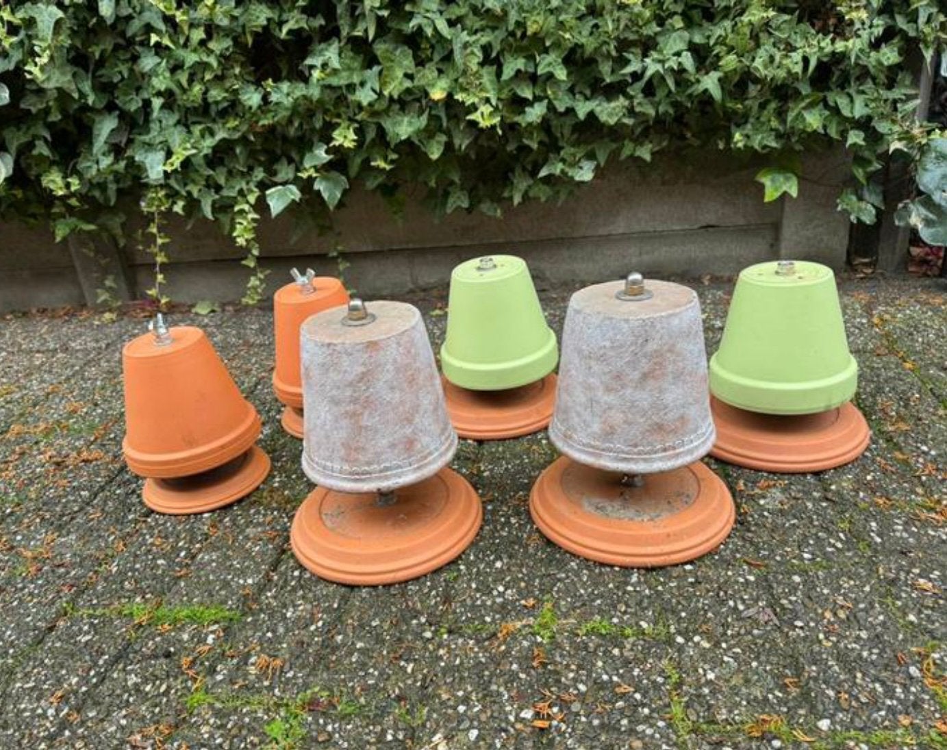 Zelfgemaakte potkachels, Tuin en Terras, Ophalen, Gebruikt
