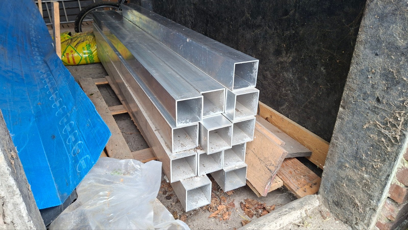 Aluminium kokers 100x100x4, Doe-het-zelf en Verbouw, Metalen, Ophalen, Aluminium