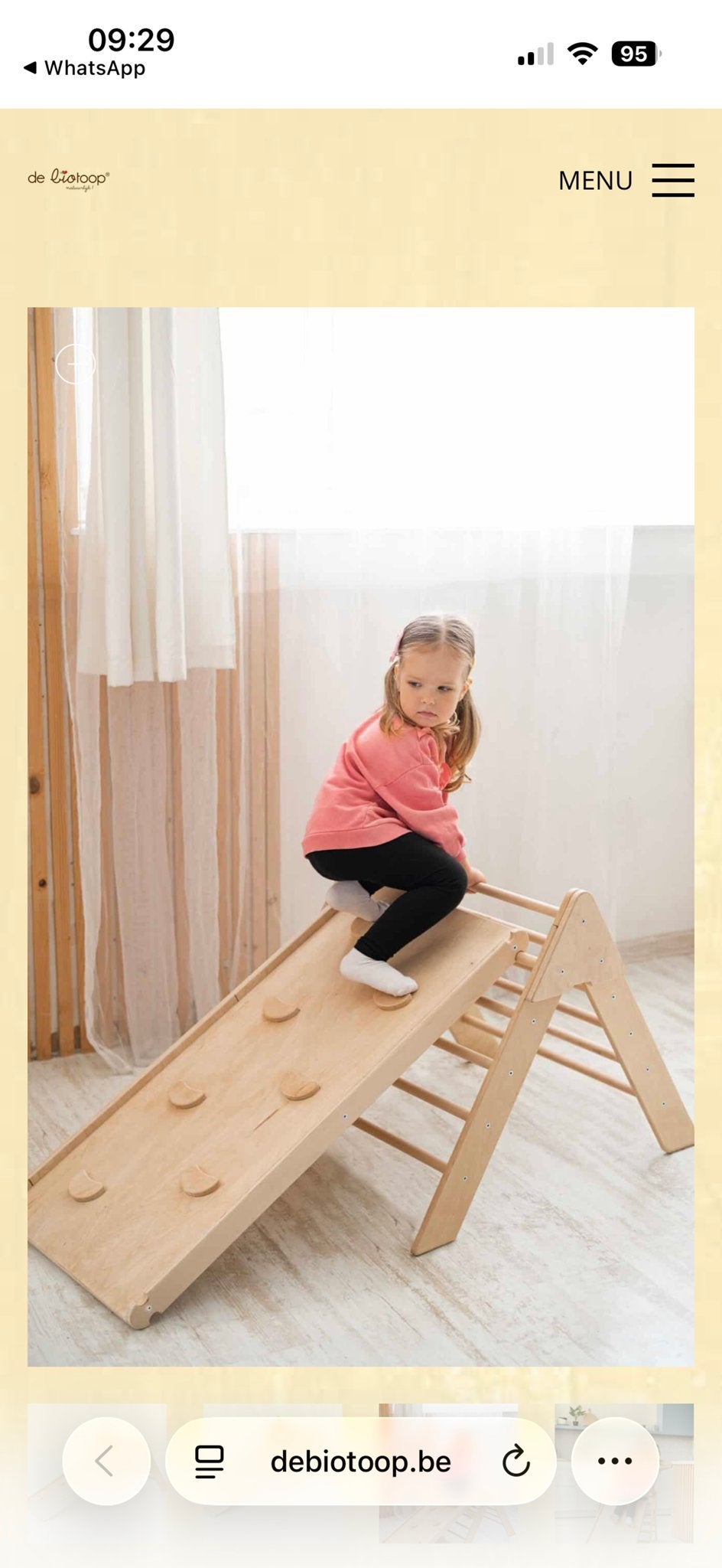 Pikler alpine | Houten klimrek met glijbaan voor kinderen, Ophalen, Zo goed als nieuw, Glijbaan