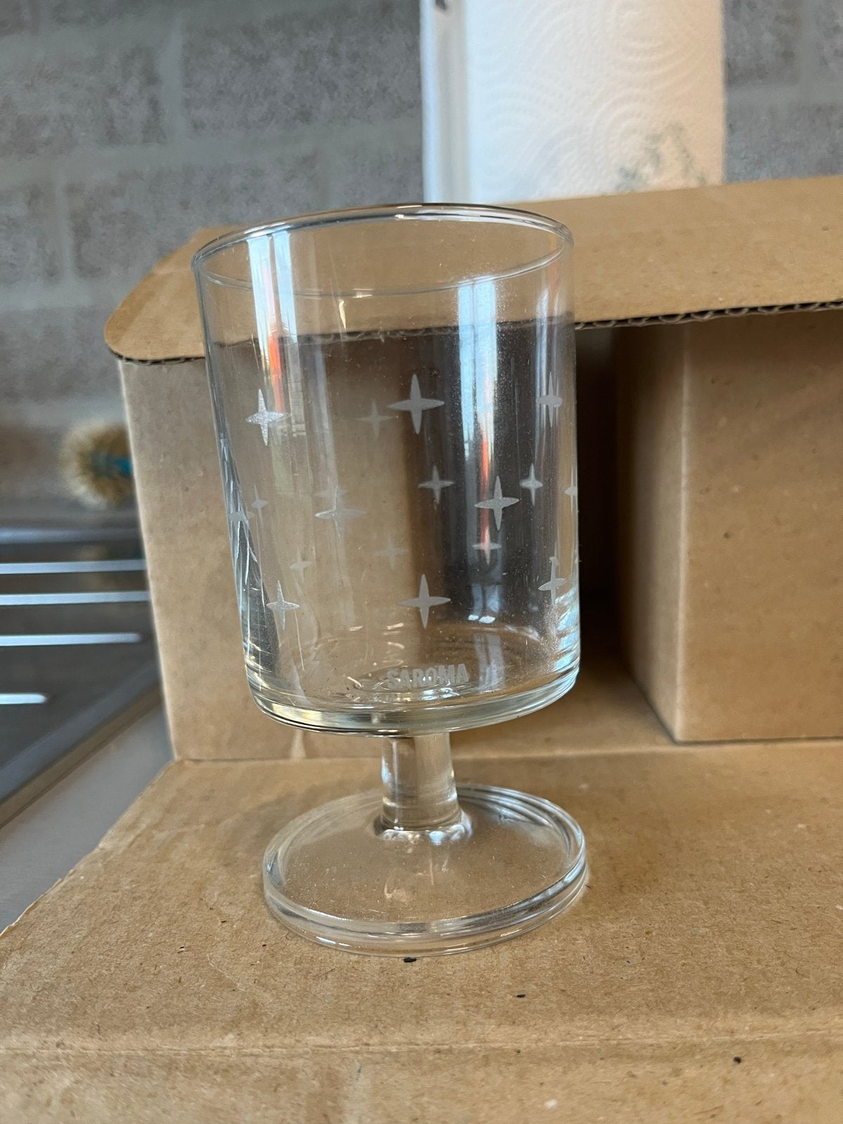 Saroma Vintage Glazen met Sterrenpatroon, Jaren '50-'60, Ophalen of Verzenden