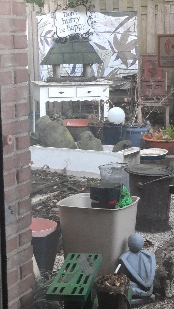 Vogelhuis,  kruiken , vuilnisemmer  zink, Ophalen, Gebruikt
