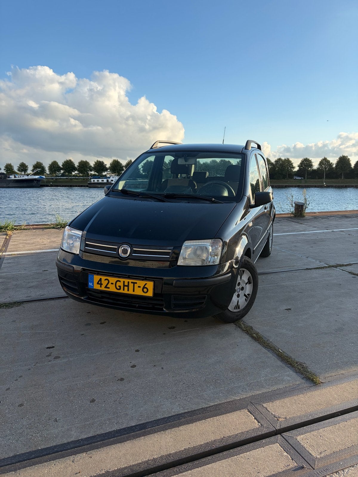 Fiat Panda 1.2 44KW 60PK 2008 Zwart, Voorwielaandrijving, Stof, Zwart, Origineel Nederlands