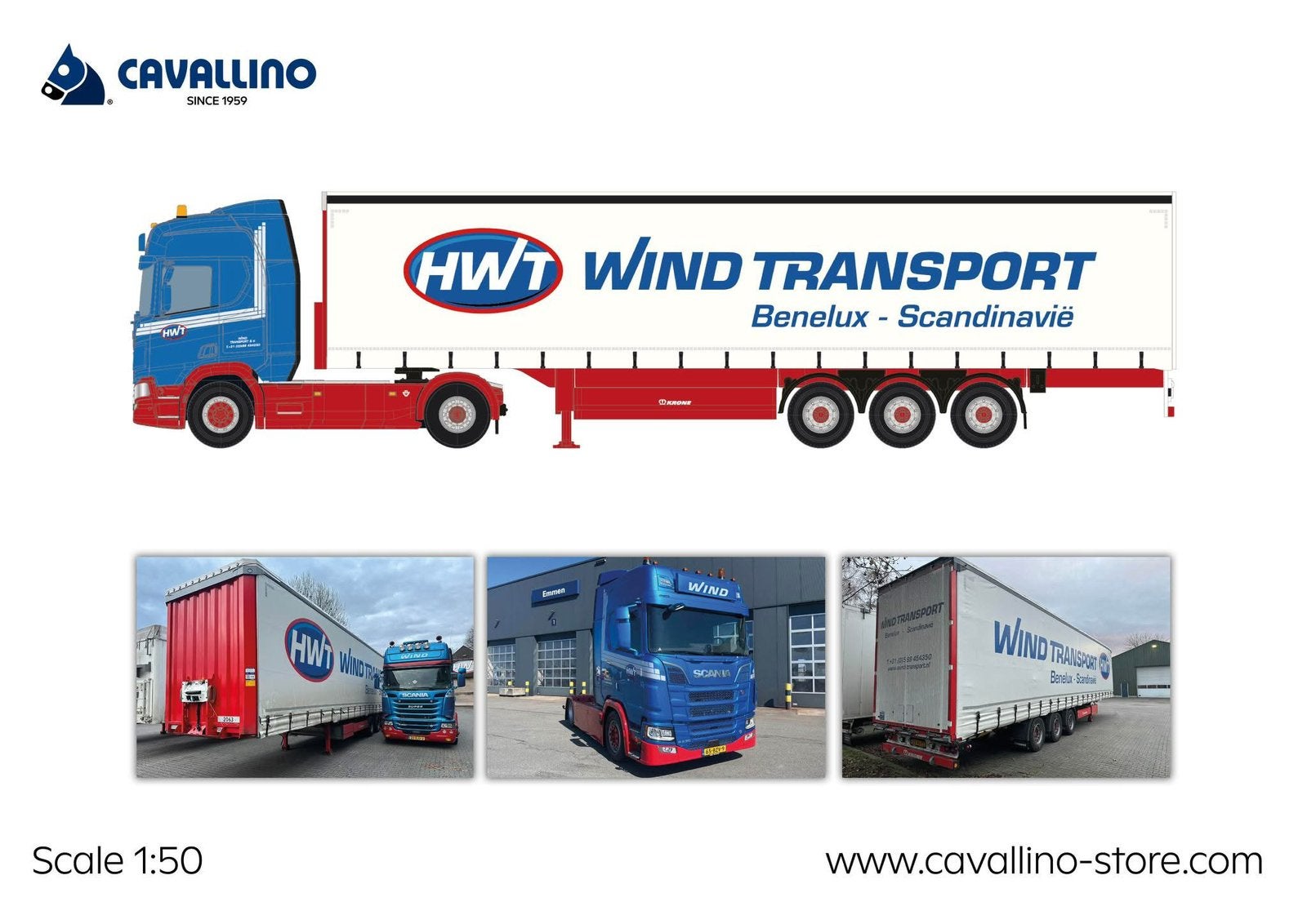 Cavallino 1:50 Henk Wind Geen Tekno/Wsi, Hobby en Vrije tijd, Ophalen of Verzenden, Nieuw, Bus of Vrachtwagen, Overige merken
