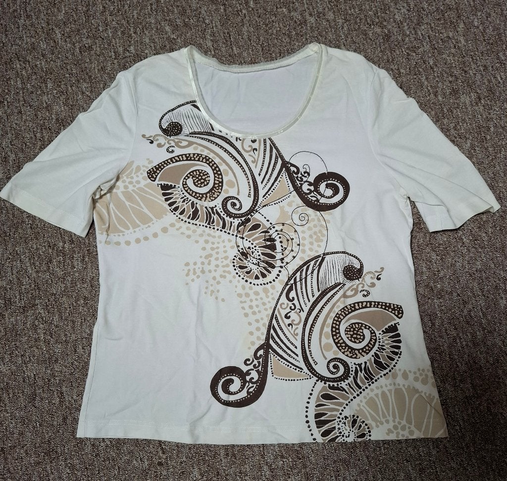 Shirt met een mooie print maat 42, Meerkleurig, Maat 42/44 (L), Ophalen of Verzenden, Zo goed als nieuw