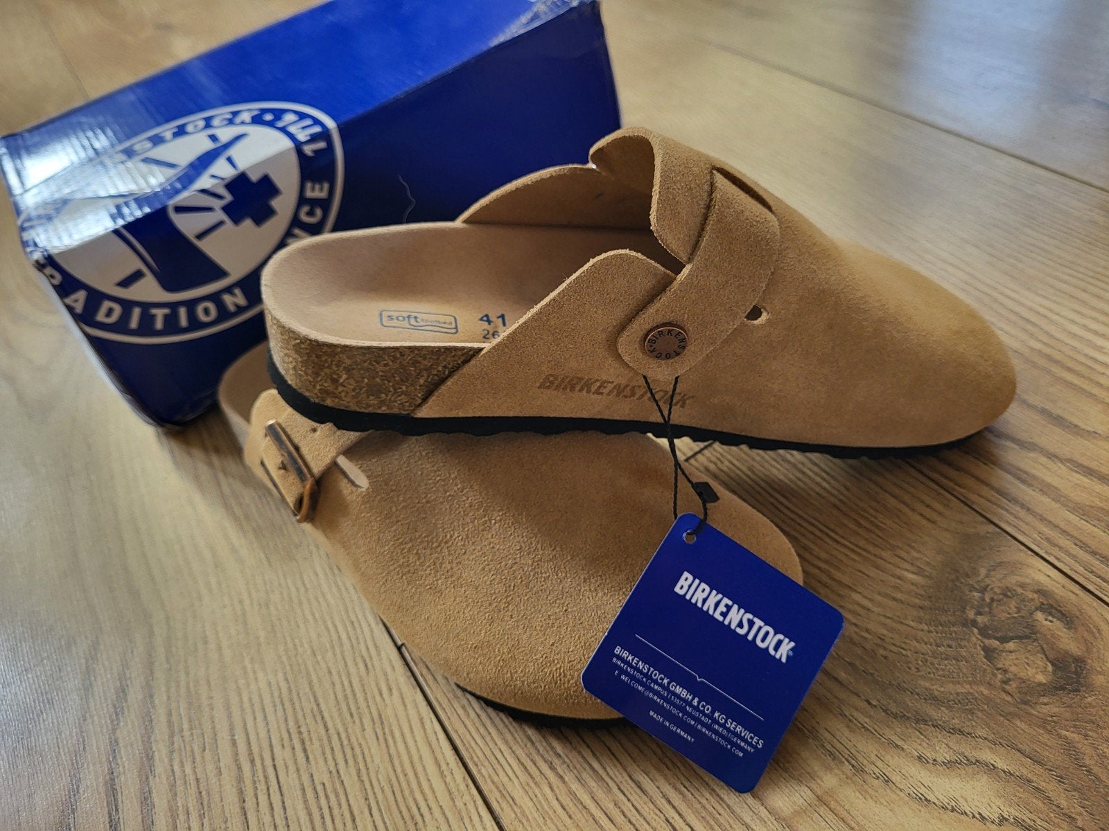 Nieuwe Birkenstock Boston Clogs - Maat 41 narrow fit, Beige, Nieuw, Birkenstock, Sandalen of Muiltjes