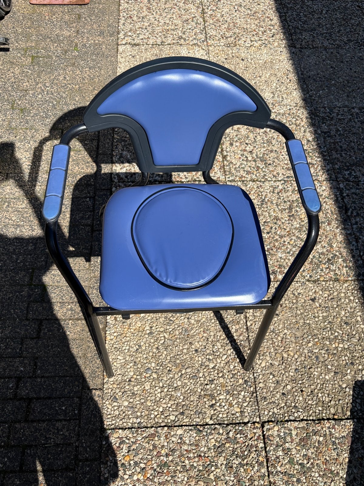 Toilettestoel / postoel – blauw – nette staat, Ophalen of Verzenden