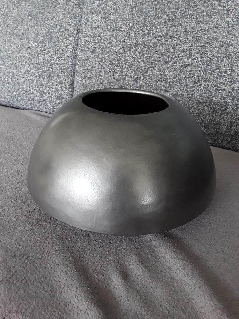 Zgan grijze bloempot, plantenpot, Tuin en Terras, 25 tot 40 cm, Rond, Binnen, Ophalen of Verzenden