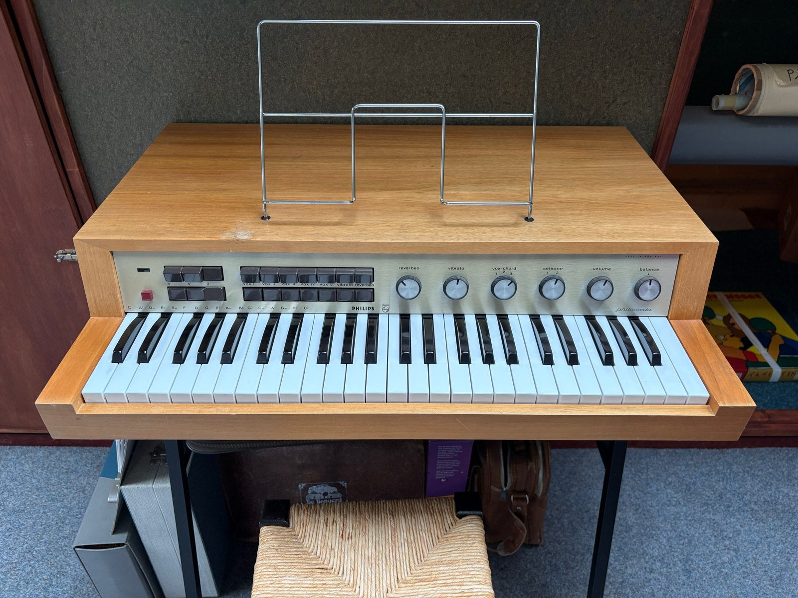 Vintage Philips Philicorda GM751 orgel/keyboard, Gebruikt, Ophalen of Verzenden, Met standaard, 49 toetsen