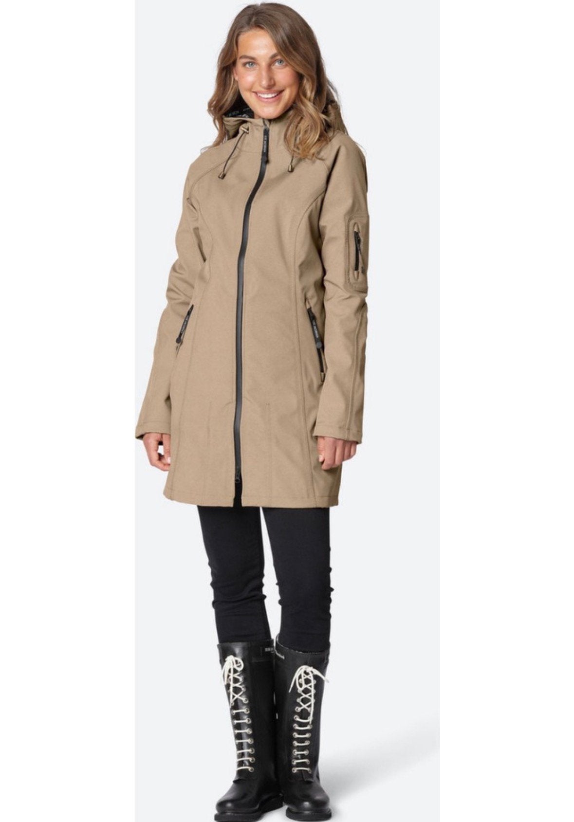 Camel driekwart Softshell Regenjas van ILSE JACOBSEN maat 40, Ophalen of Verzenden, Zo goed als nieuw, Regenjas, Dames