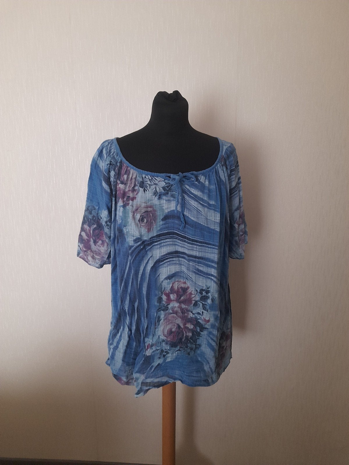 Ibiza Luchtige Blouse Maat M met Bloemenprint, Kleding | Dames, Maat 38/40 (M), Blauw, Ophalen of Verzenden, Zo goed als nieuw