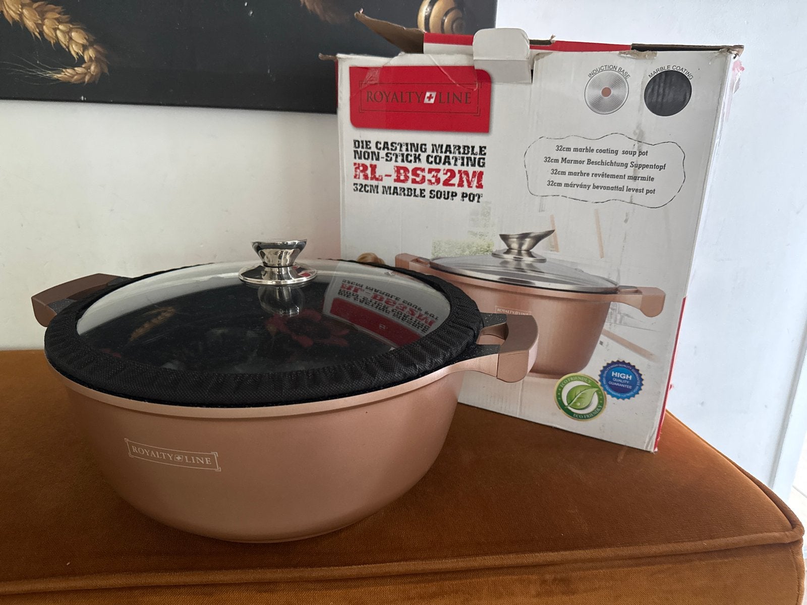 Nieuwe 32cm pan met marbleblast coating, geschikt voor induc, Overige materialen, Antiaanbaklaag, Nieuw, Ophalen of Verzenden