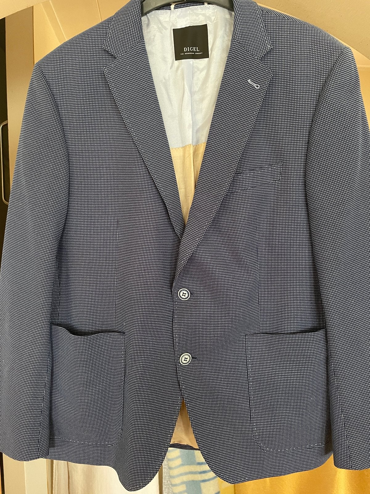 Z.g.a.n. Digel Micro Jacket in grijsblauwe stof, Maat 27, Ophalen of Verzenden, Zo goed als nieuw, Overige maten, Blauw