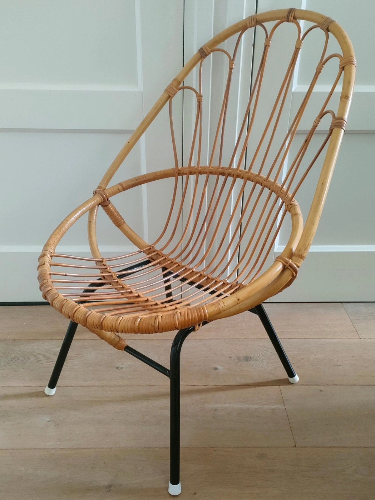 Rohe vintage stoel rotan stoel fauteuil stoeltje boho, Ophalen, Gebruikt, Bruin, Eén