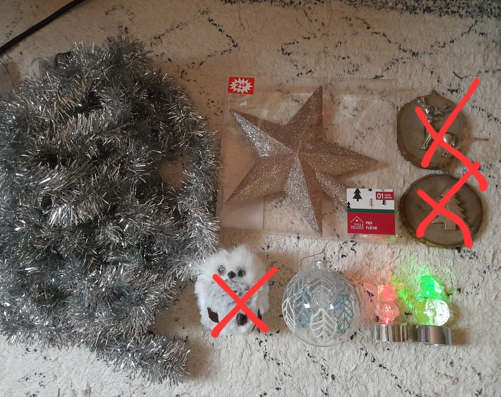 Kerstversiering zilverkleurig en gouden piek, Ophalen of Verzenden, Zo goed als nieuw