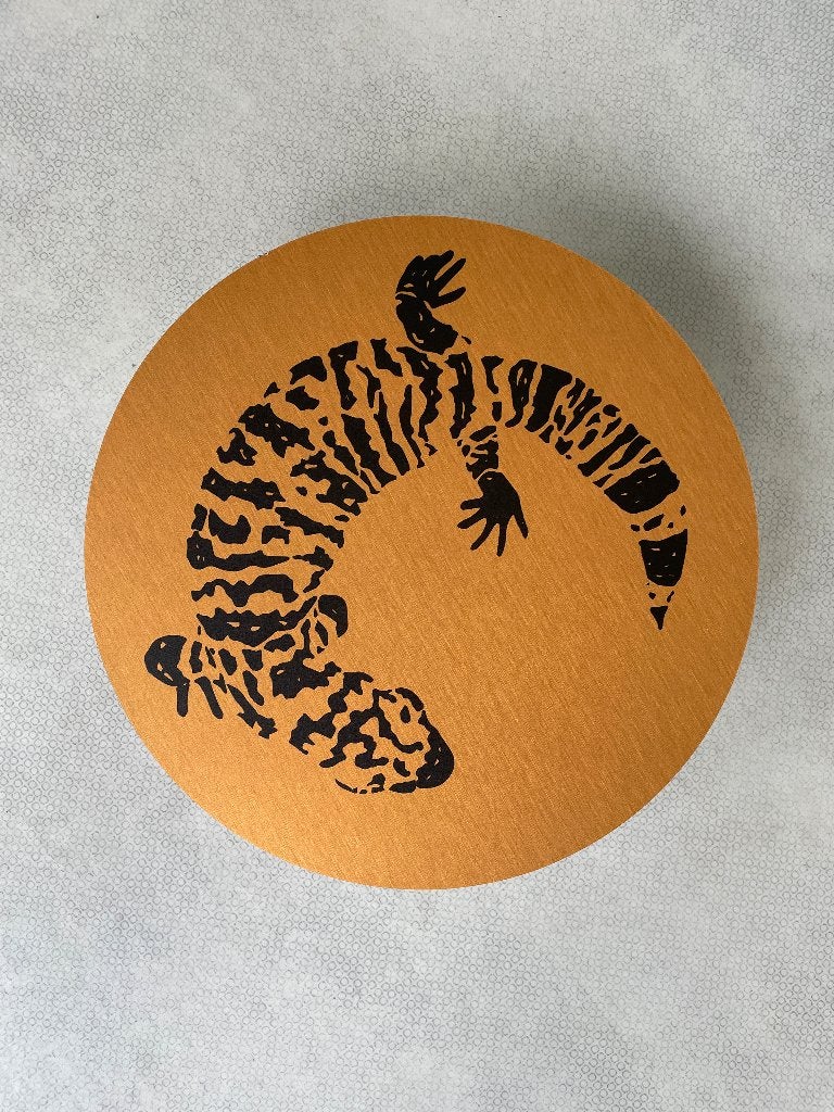 Bord Gila Monster rond glanzend aluminium logo, 30x30 cm, Ophalen of Verzenden, Nieuw, Reclamebord