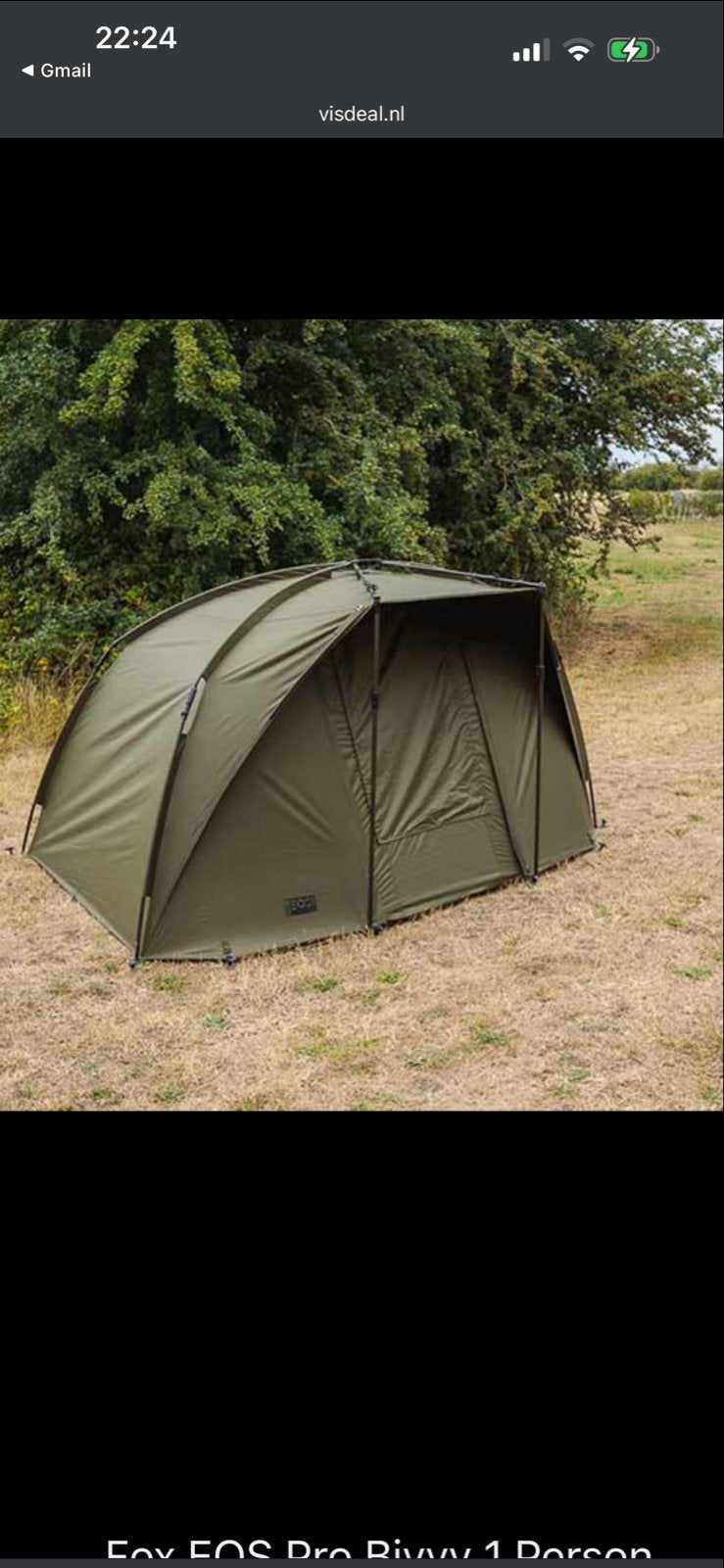 Nieuwe Fox EOS Pro Bivvy 1 Persoons Vistent met Hoes, Ophalen of Verzenden, Nieuw, Tot en met 2