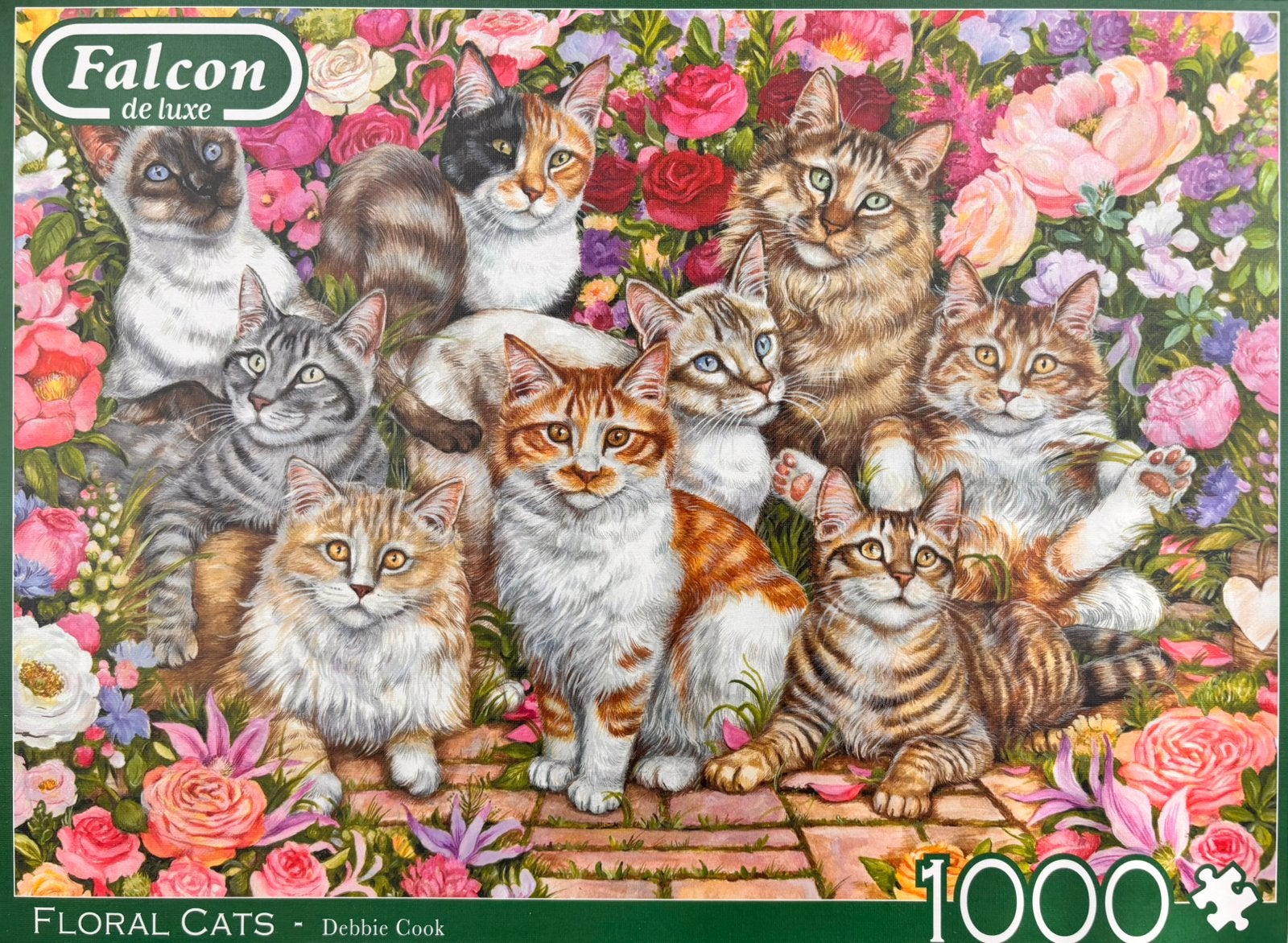 Falcon Puzzle “Floral Cats”, Ophalen of Verzenden, 500 t/m 1500 stukjes, Zo goed als nieuw, Legpuzzel