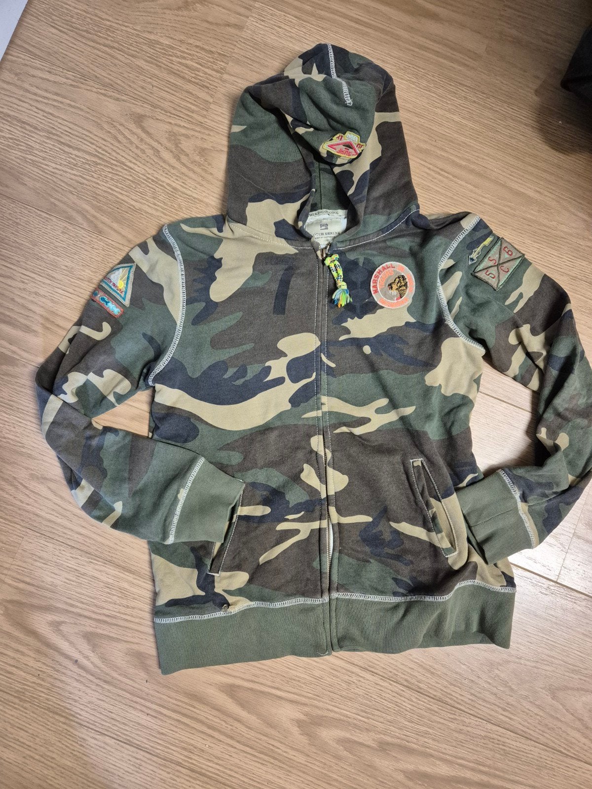 Scotch Shrunk Camouflage Hoodie Maat 14/164, Gebruikt, Trui of Vest, Scotch Shrunk, Ophalen of Verzenden