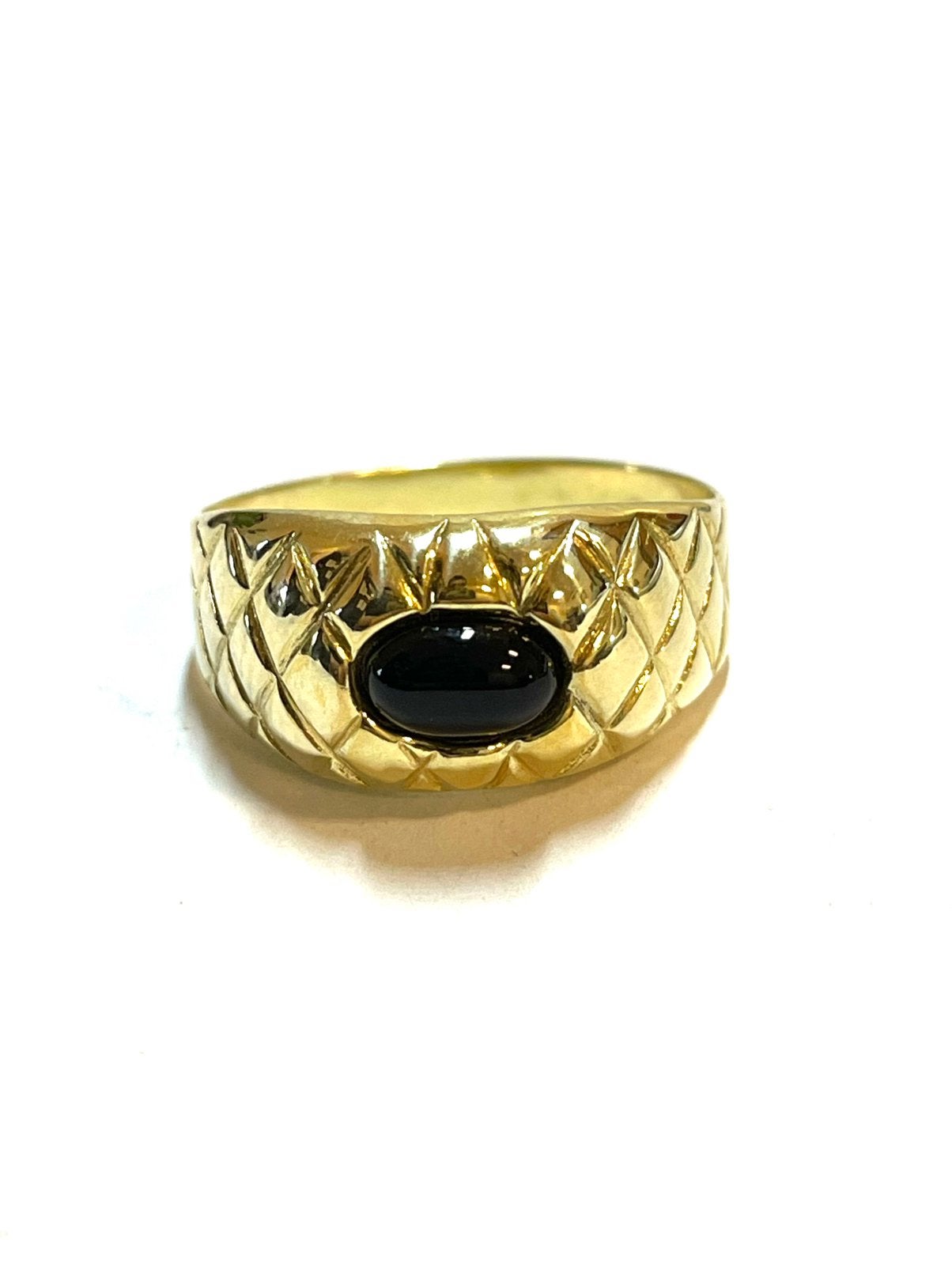 14k gouden ring met een onyx, -, -, Ophalen of Verzenden, Zo goed als nieuw