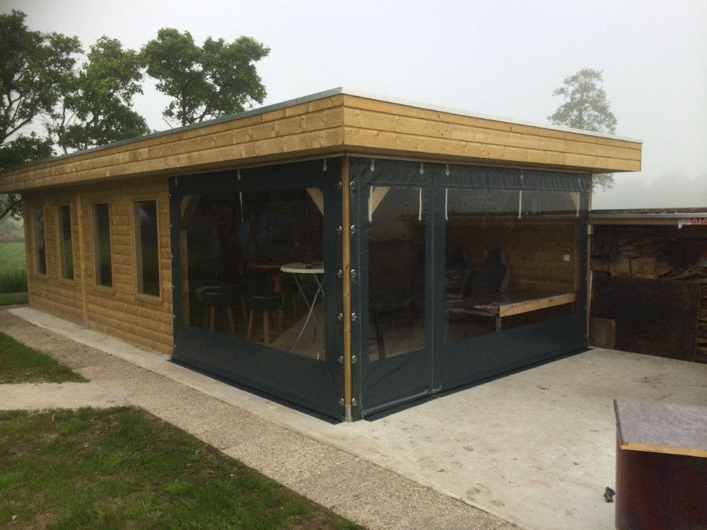 Verandazeil met ramen en deur - PVC doek op maat, Ophalen, Nieuw, 15 m² of meer, Zeil