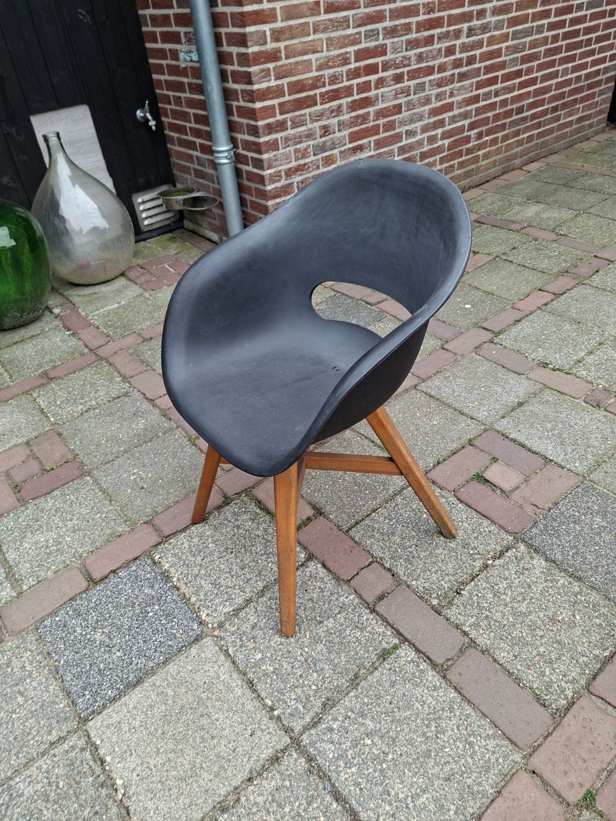 6x zwarte tuinstoel, Tuin en Terras, Tuinstoelen, Ophalen, Gebruikt, Kunststof