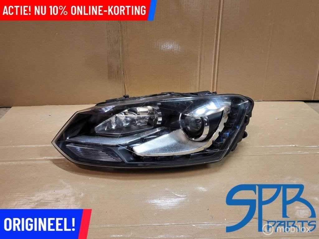VW POLO 6R XENON LED Koplamp LINKS 6R1941031D GEKIT SCHADE, Gebruikt, Volkswagen, Ophalen of Verzenden, Volkswagen