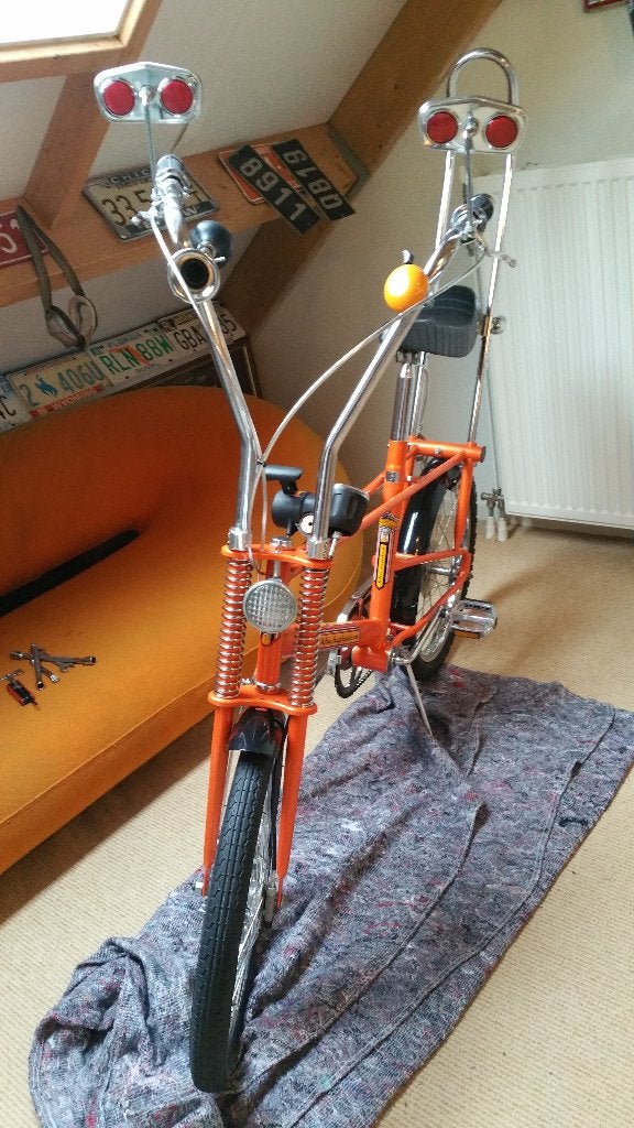 prachtige KHE chopper fiets bananenzadel oranje geen raleigh, Ophalen, Gebruikt, Staal, KHE
