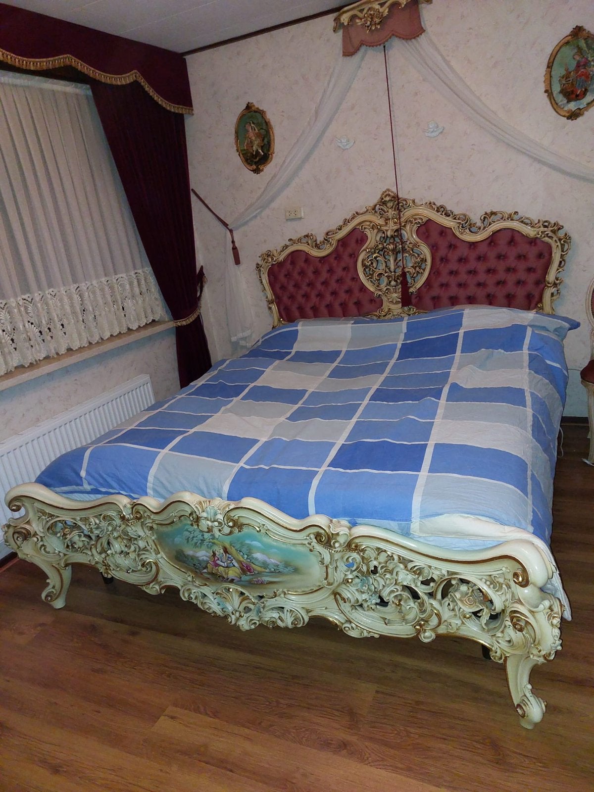 2 persoons barok style bed, Antiek en Kunst, Antiek | Meubels | Bedden, Ophalen
