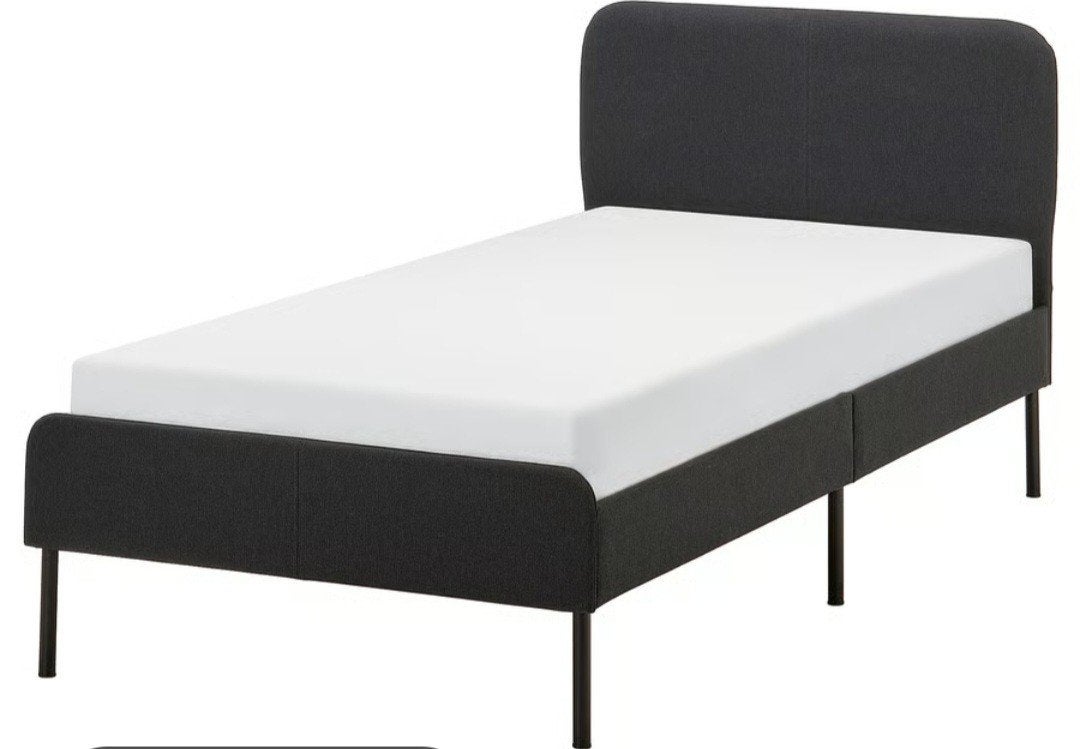 IKEA SLATTUM eenpersoonsbed Vissle donkergrijs 90x200 cm, Ophalen, 90 cm, Eenpersoons, Zo goed als nieuw