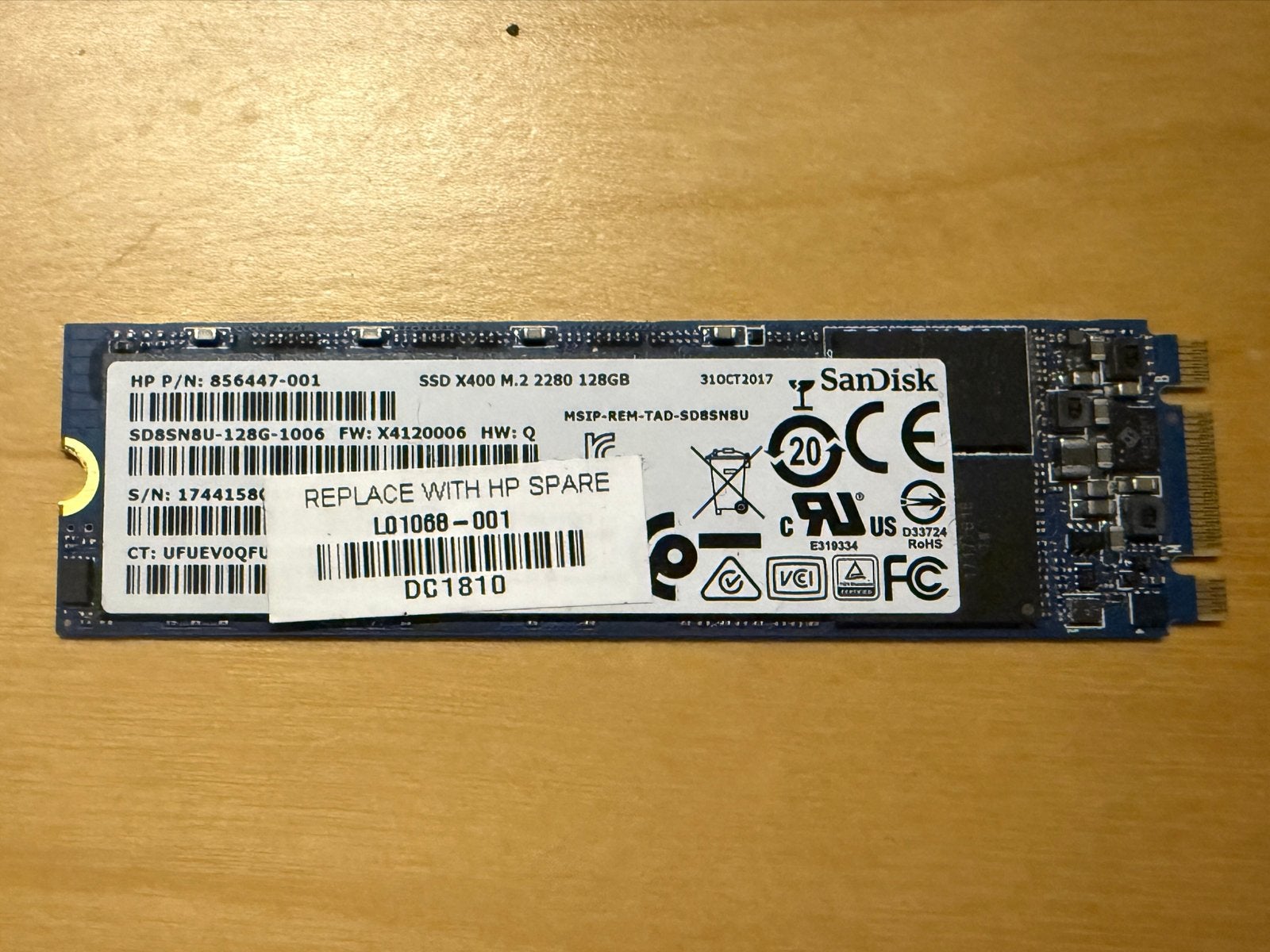 SanDisk SSD X400 M.2 2280 128GB, Intern, Server, Ophalen of Verzenden, Zo goed als nieuw