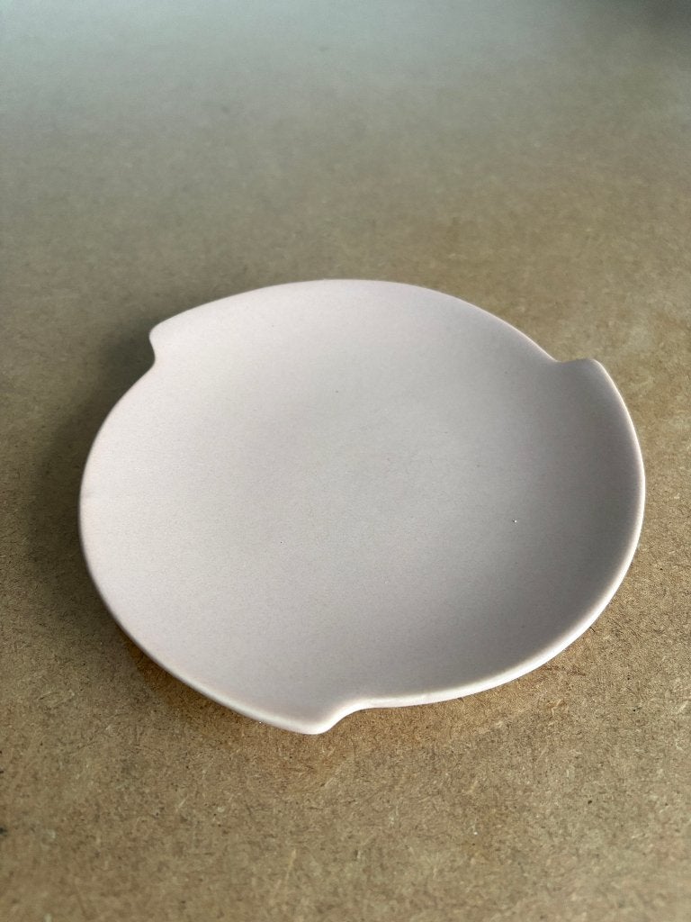 Vintage pastelkleurig gebakbordje Flora Gouda jaren 50, Ophalen of Verzenden, Zo goed als nieuw, Overige stijlen, Overige typen