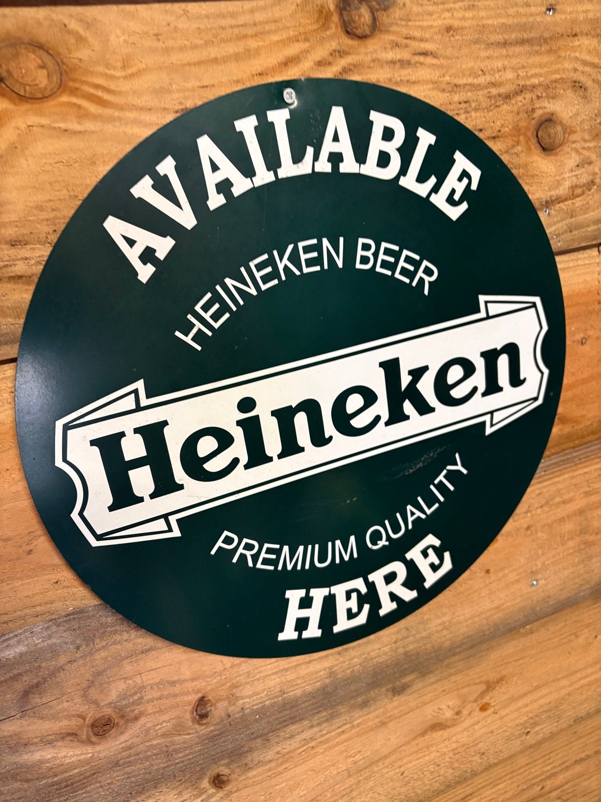 Heineken Reclamebord Metaal - Beschikbaar Hier, Ophalen of Verzenden, Gebruikt, Reclamebord