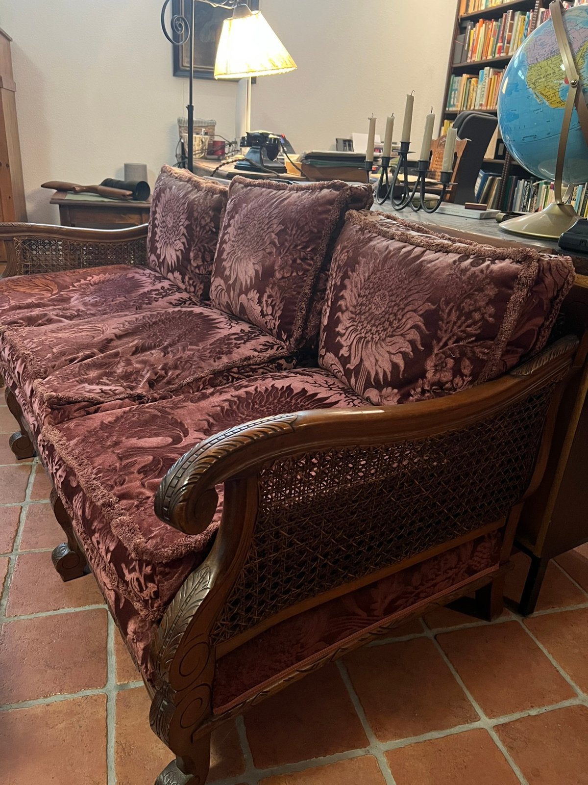 Bergere notenhouten bankstel, Antiek en Kunst, Antiek | Meubels | Stoelen en Banken, Ophalen of Verzenden