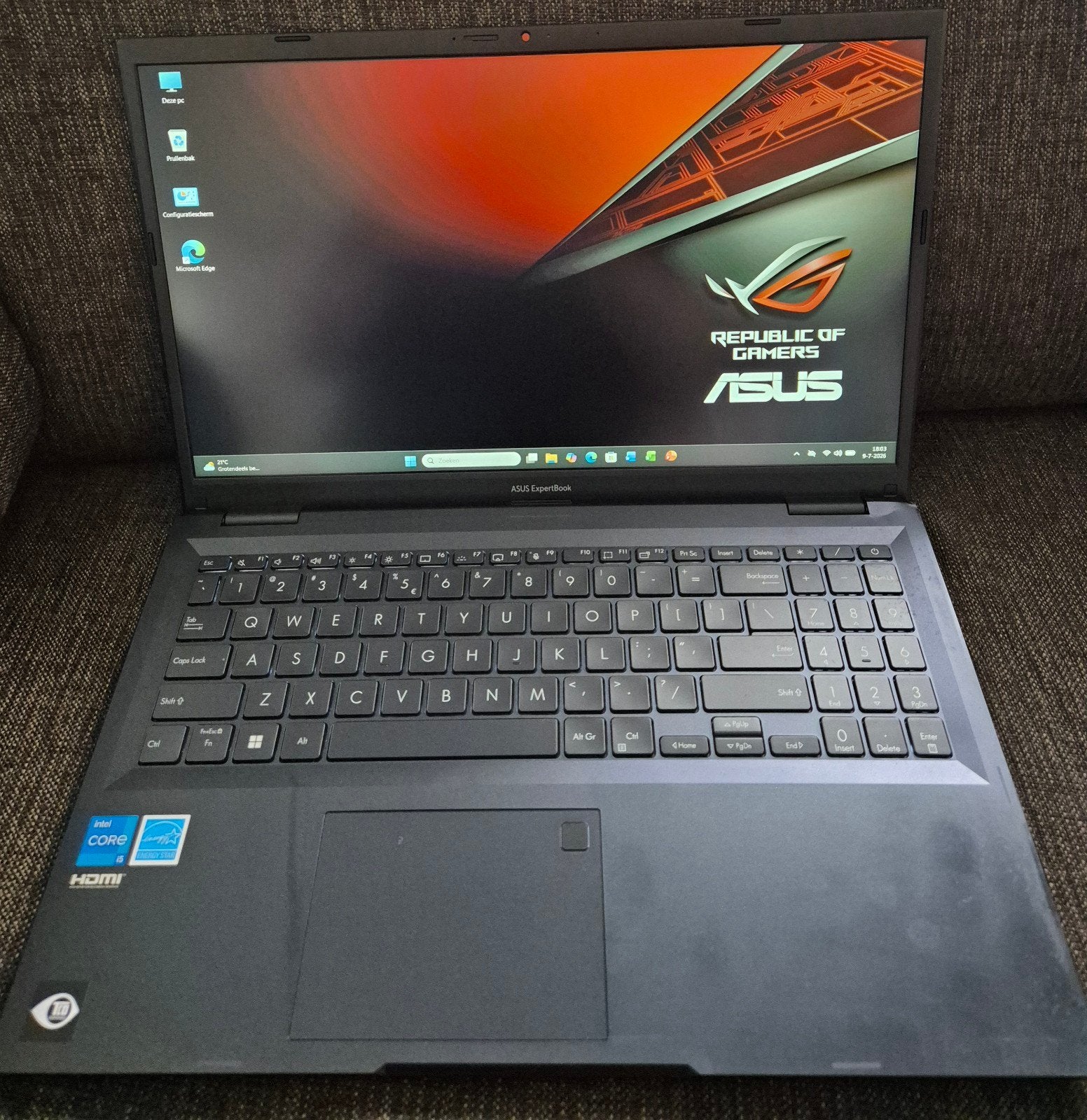 ASUS ExpertBook B1502CVA Laptop - i5-1335U, 16GB RAM, 512GB, Intel Core i5-1335U, Met videokaart, ASUS, Minder dan 2 Ghz