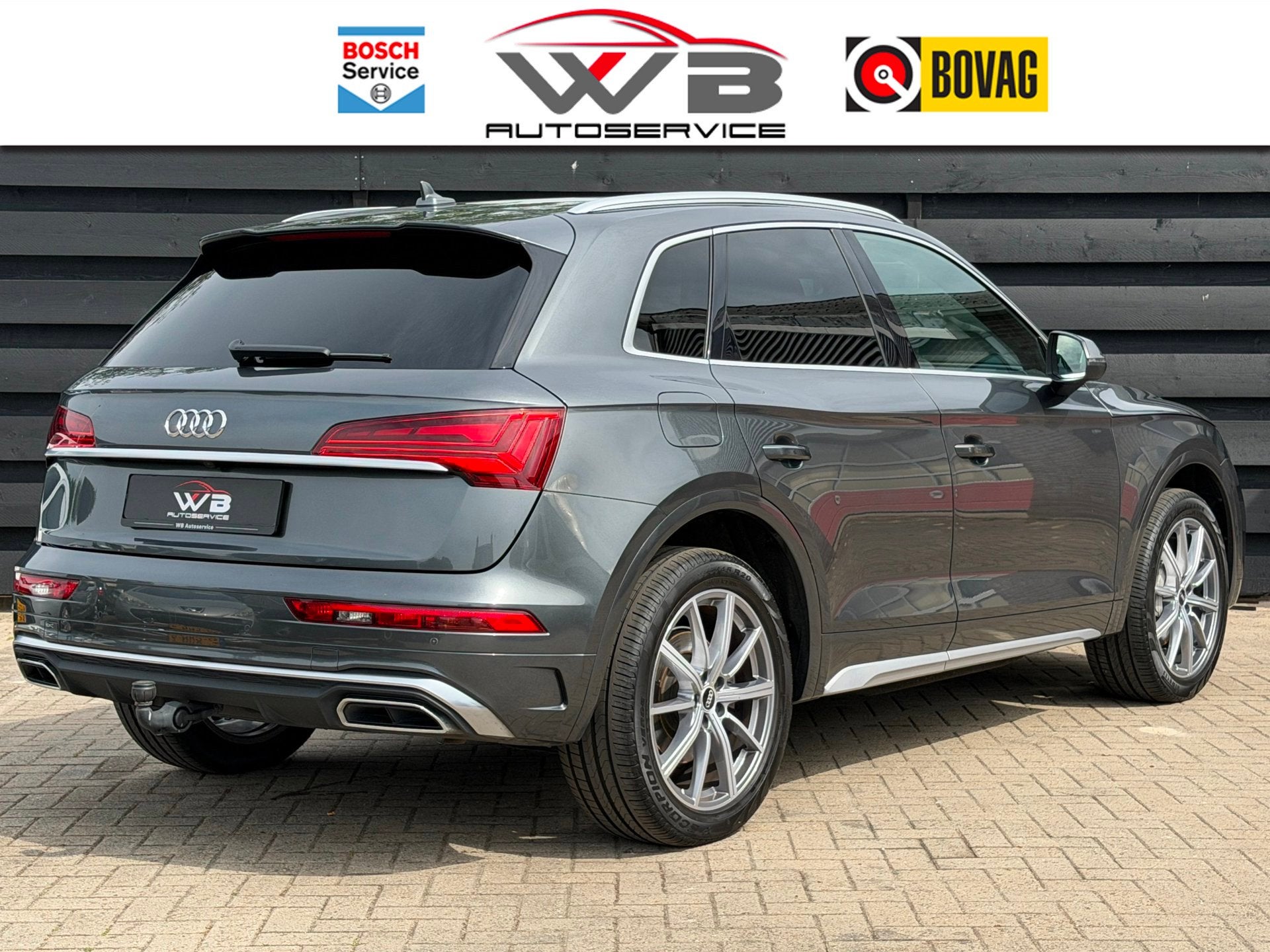 Audi Q5 55 TFSI e quattro S Line I Trekhaak I Virtual I ACC, Gebruikt, Zwart, 4 cilinders, Leder en Stof