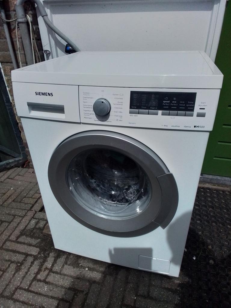 Siemens wasmachine 8 kilo 1400 toeren, Ophalen, Gebruikt, Voorlader, 85 tot 90 cm